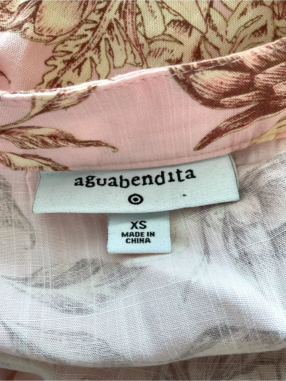Agua Bendita Floral Bell Sleeve Romper XS Pink Boho Beach - Picture 5 of 6